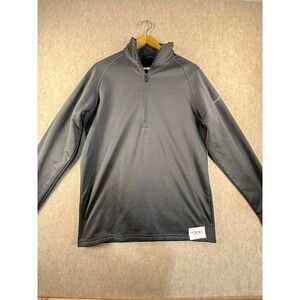 Eddie Bauer Mens Medium Gray Quarter Zip Pullover Technical Fleece Mock Neck
